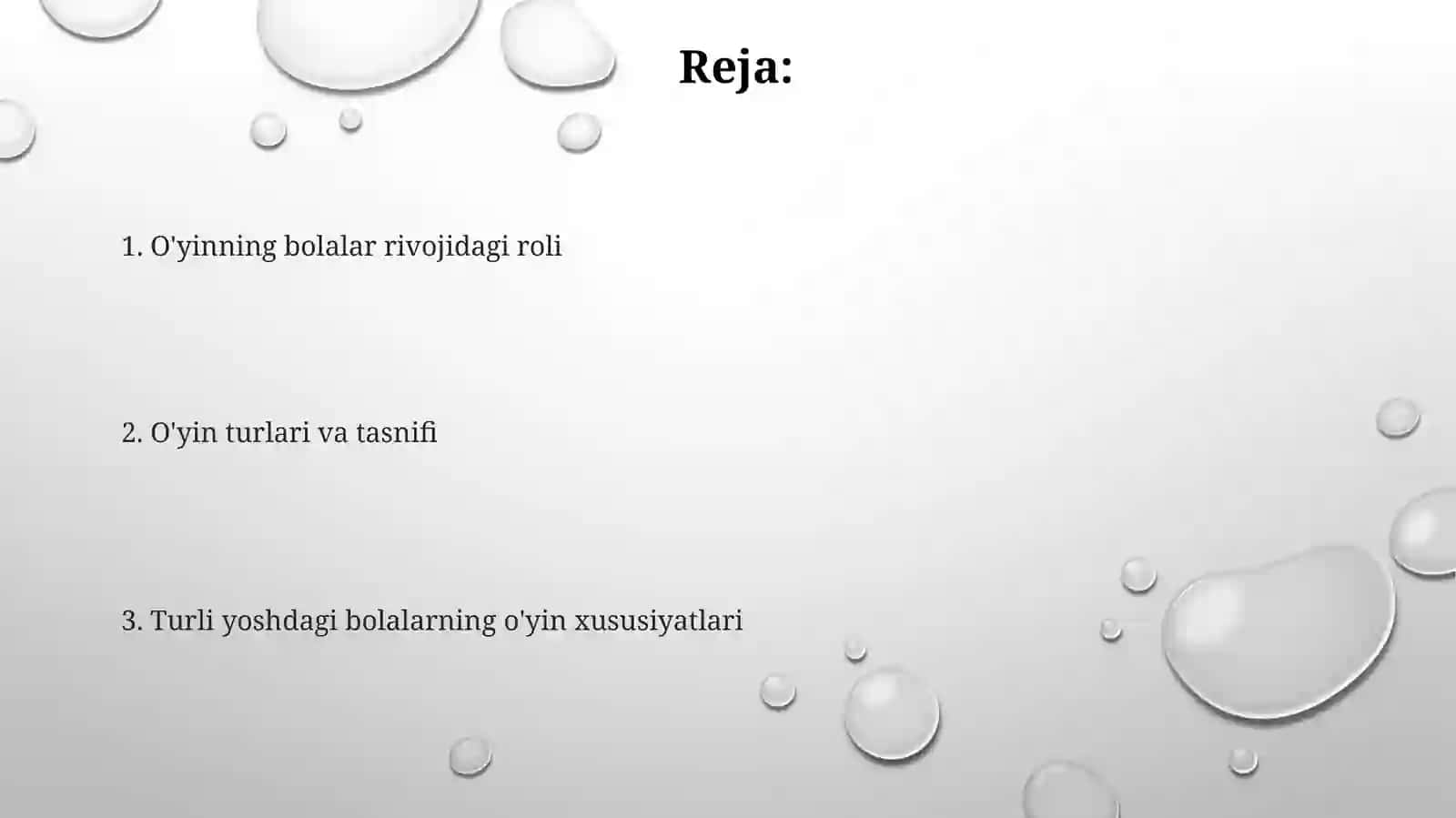 Oʻyin bola faoliyatining asosiy turi sifatida 2