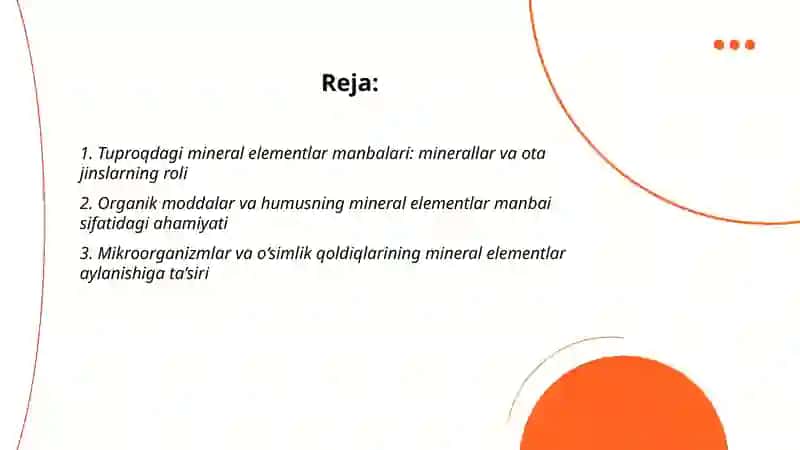Tuproq-mineral elementlar manbai 2