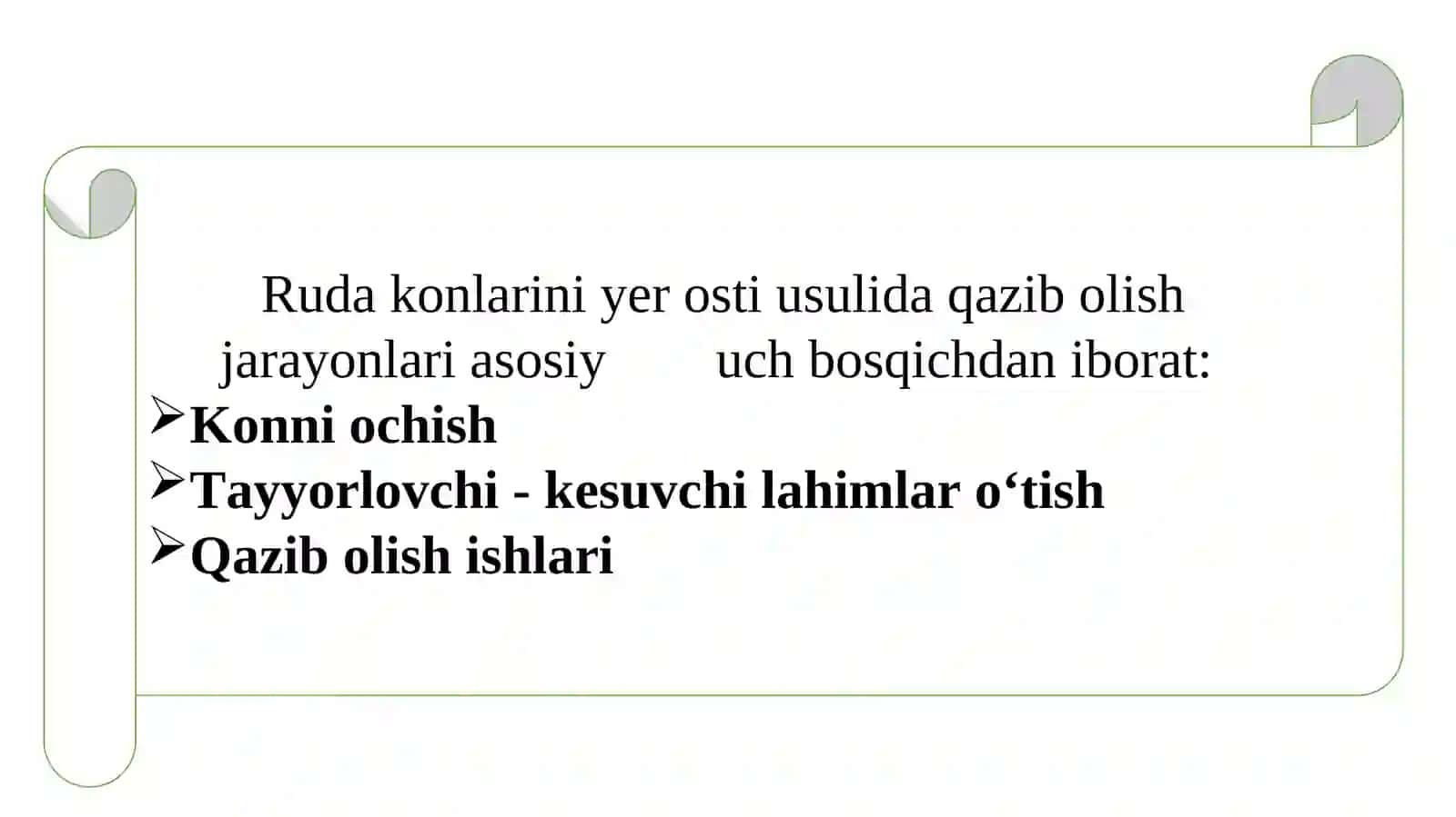 Qazib olish bosqichlari 2