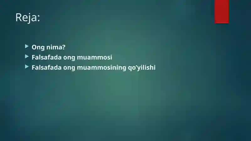 Falsafada ong muammosi 2