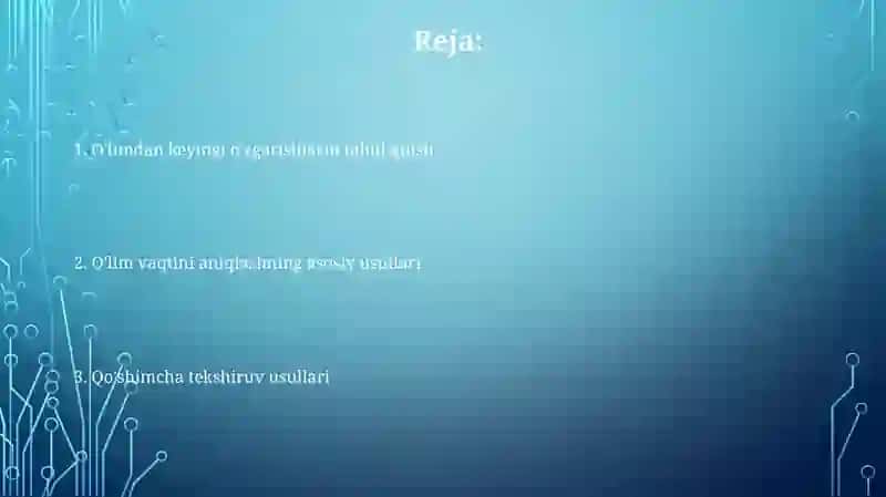 O'lim vaqti va sud tibbiy-ekspertizasi 2