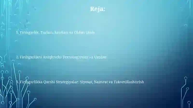 Firibni Aniqlash va oldini olish 2