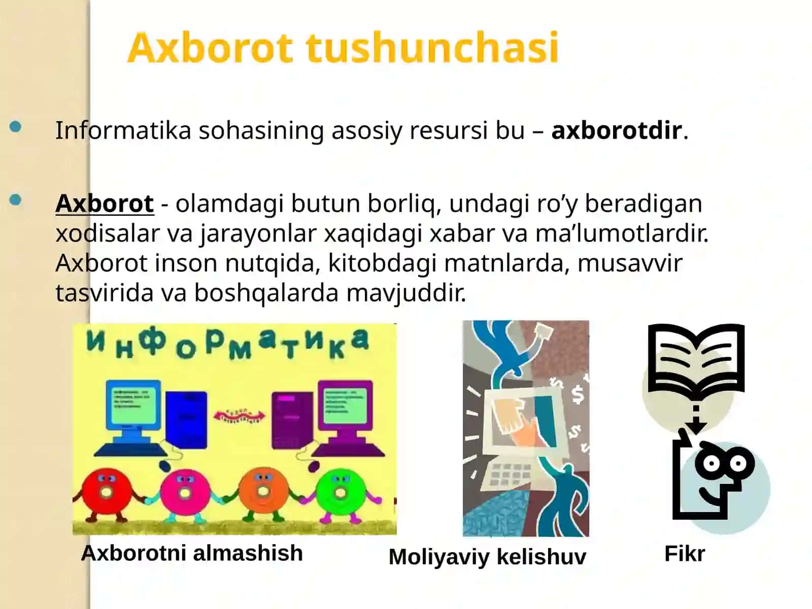 Axborot texnologiyalari haqida o’z fikrini bayonetish 2