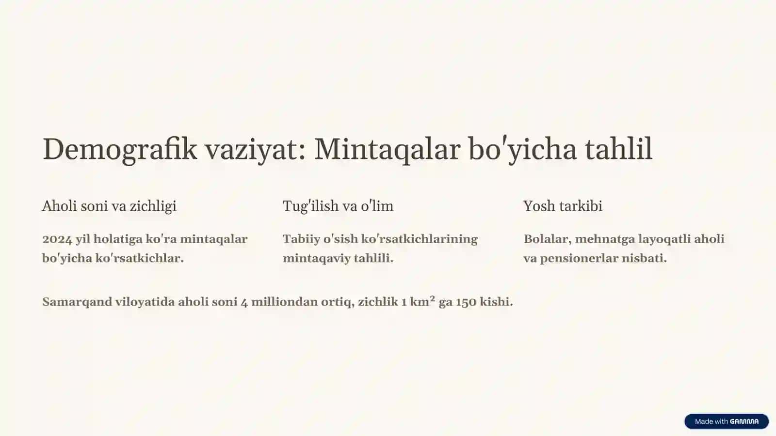 O'zbekiston mintaqalari: Aholi va mehnat resurslari 2