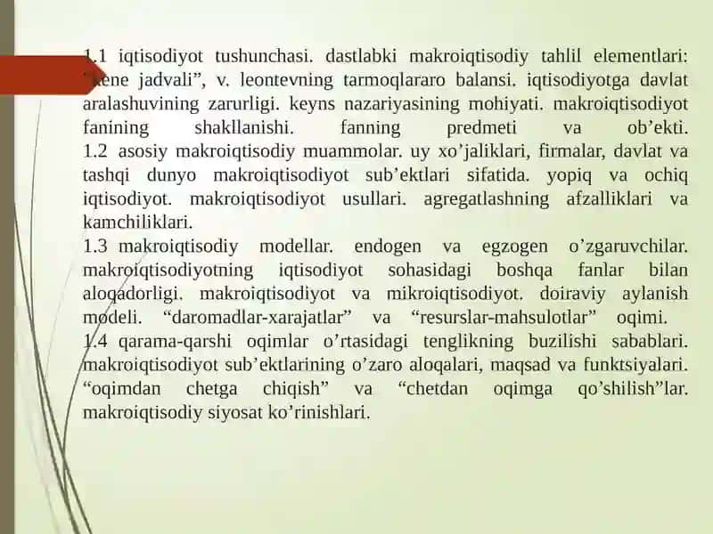 MAVZU: “MAKROIQTISODIYOT”GA KIRISH 2