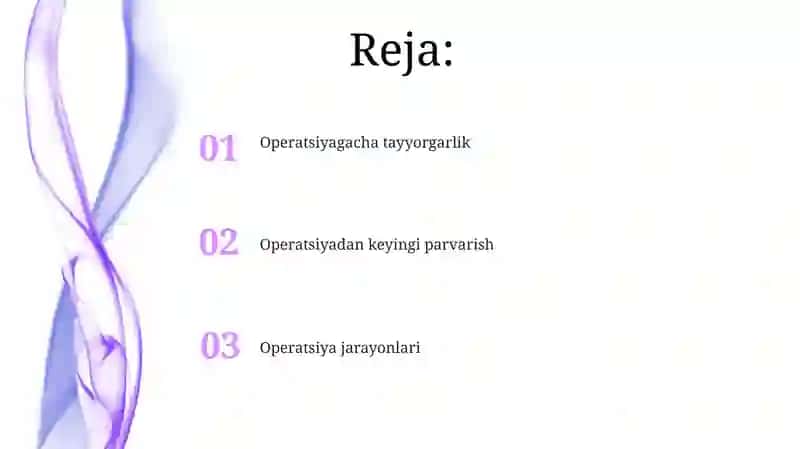 Xirurgik operatsiyalarni o'tkazish qoidalari 2