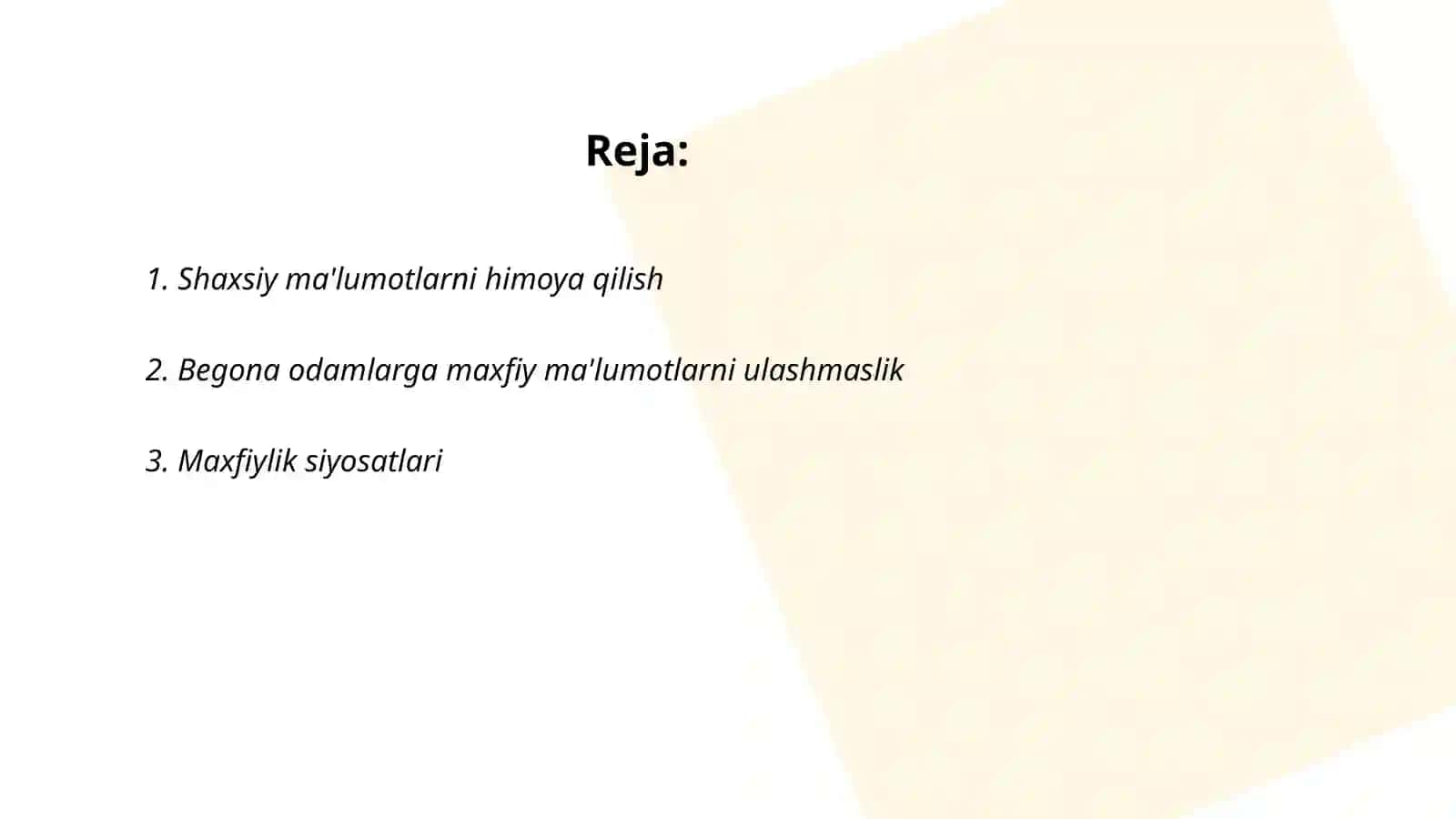 Shaxsiy ma'lumotlarni himoya qilish 2