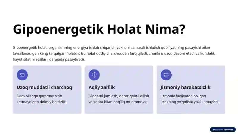 Gipoenergetik Holatlar 2