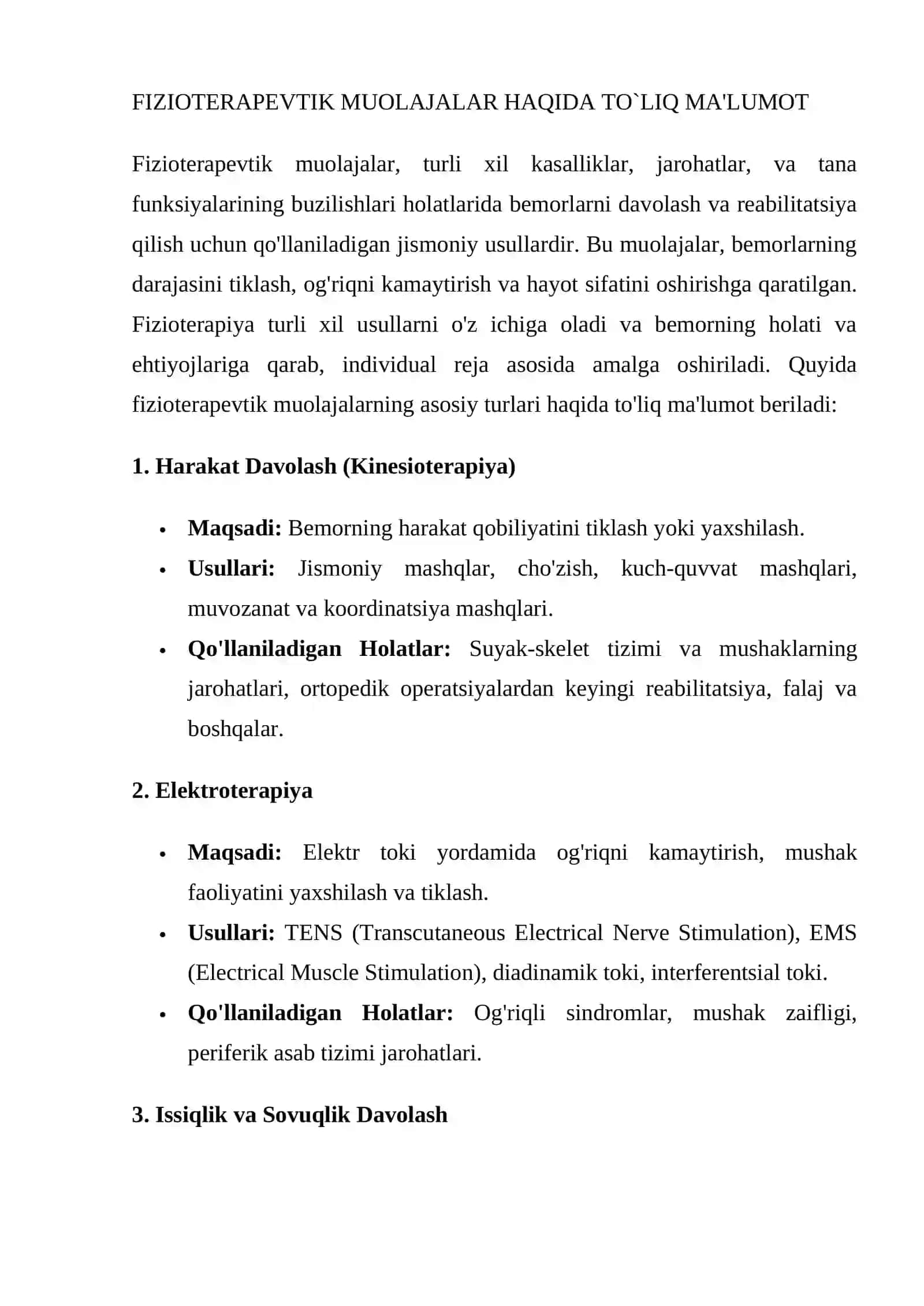 SODDALASHTIRILGAN FIZIOTERAPIYA MUOLAJALARI 2