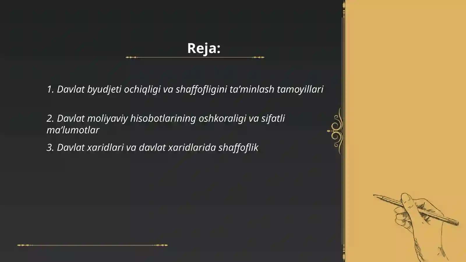 Davlat moliyasida shaffoflik va ochiqlik tamoyillari 2