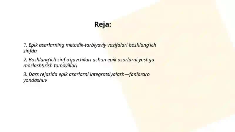 Epik asarlar ustida ishlash uchun metodik tavsiyalar 2