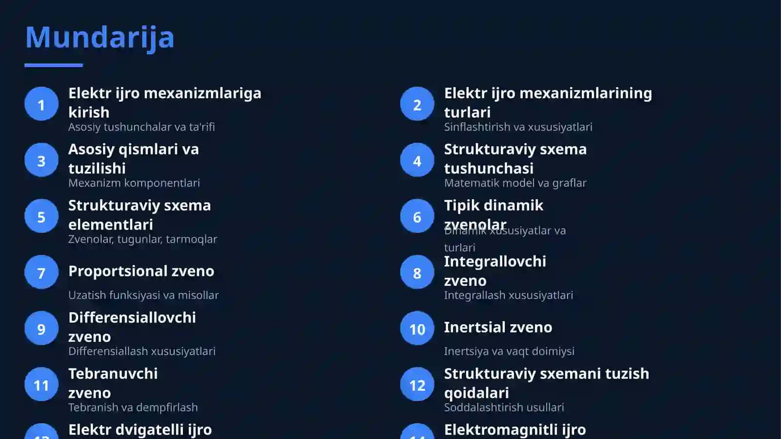 Elektr ijro mexanizmlarining strukturaviy sxemasini tuzish 2