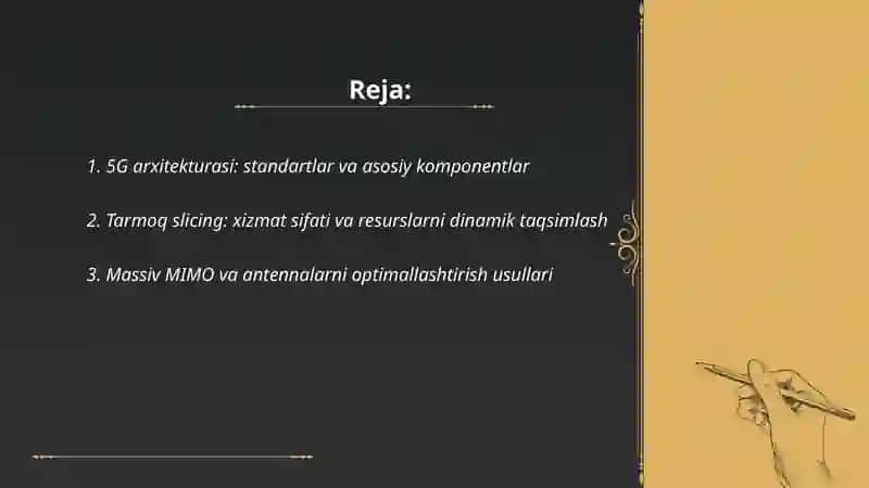 5G TARMOQLARINI JORIY ETISH VA OPTIMALSHTIRISH 2