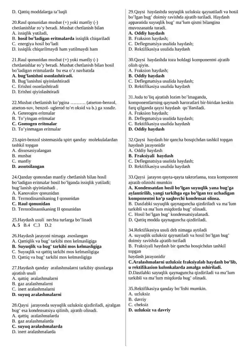 FIZ-XIMIYA 6-MAVZU test 2