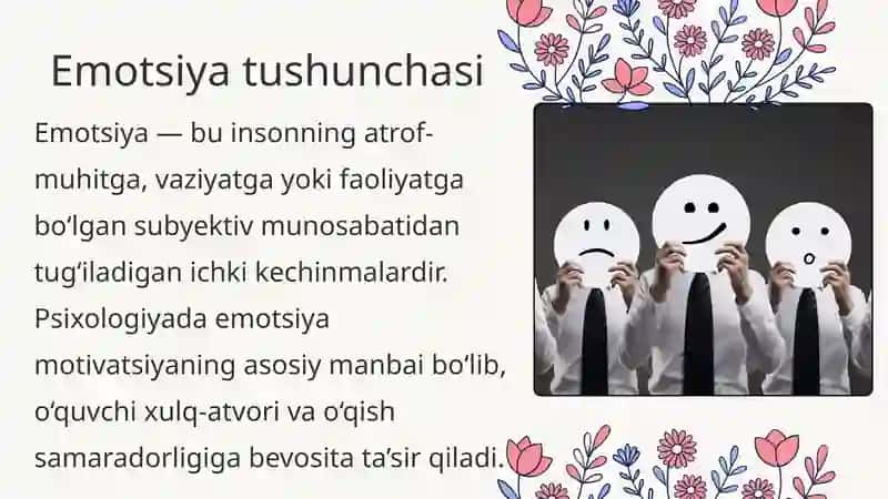 Emotsiyaning pedagogik o'rni 2