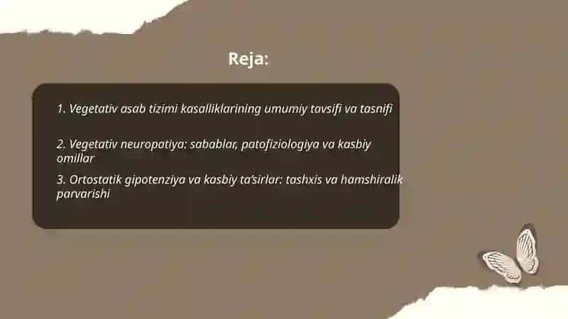 Vegetativ asab tizimi kasalliklari 2