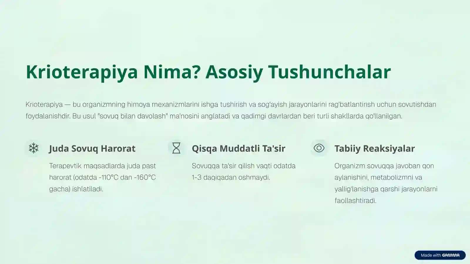 Krioterapiya: Muzli Terapevtik Inqilob 2