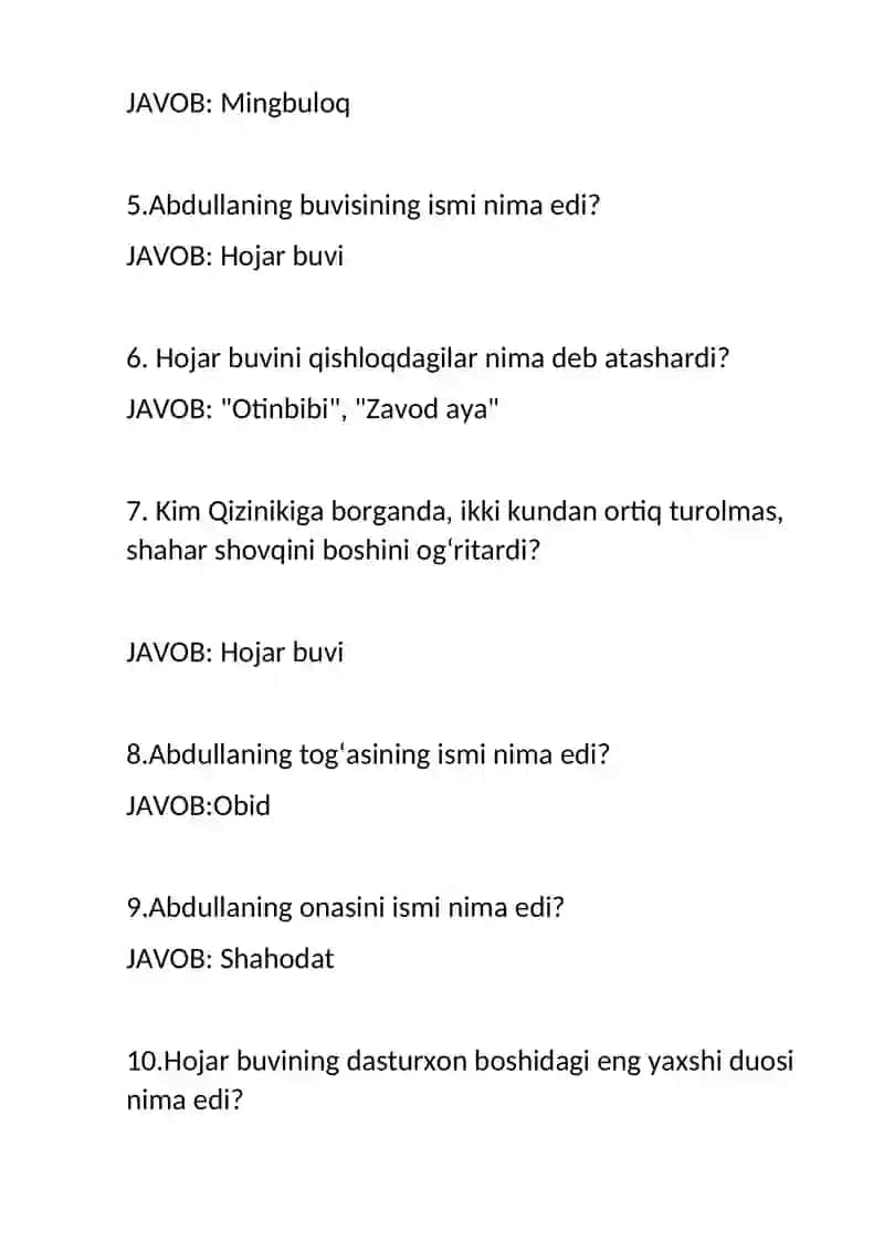 "Odam bo‘lish qiyin" savol javob, adib hayoti va ijodi 2