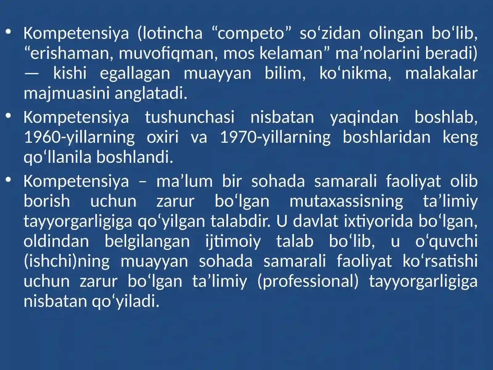 Kompetensiya tushunchasi va turlari 2