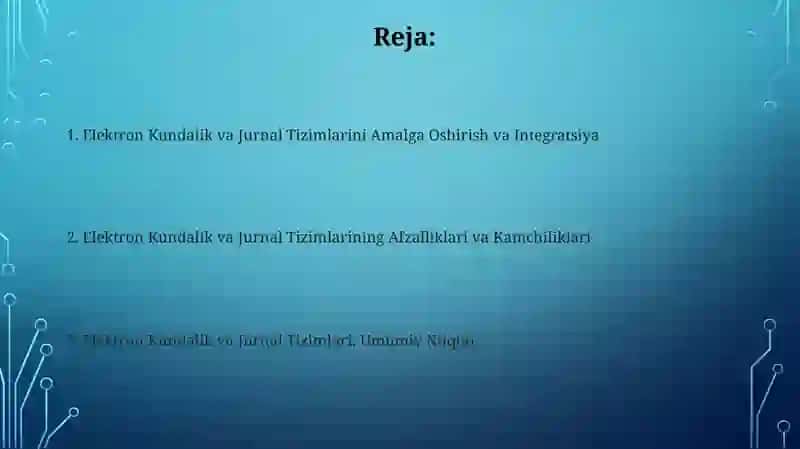 Elektron Kundalik va Jurnal Tizimlar 2