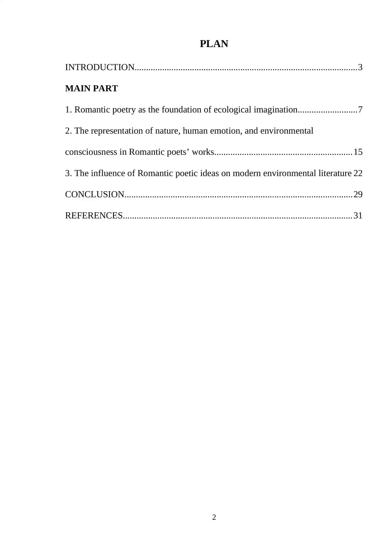THE INFLUENCE OF ROMANTIC POETS ON MODERN ENVIRONMENTAL LITERATURE 2