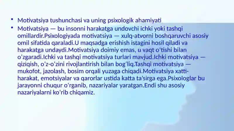 Psixologik motivatsiya nazariyalari 2