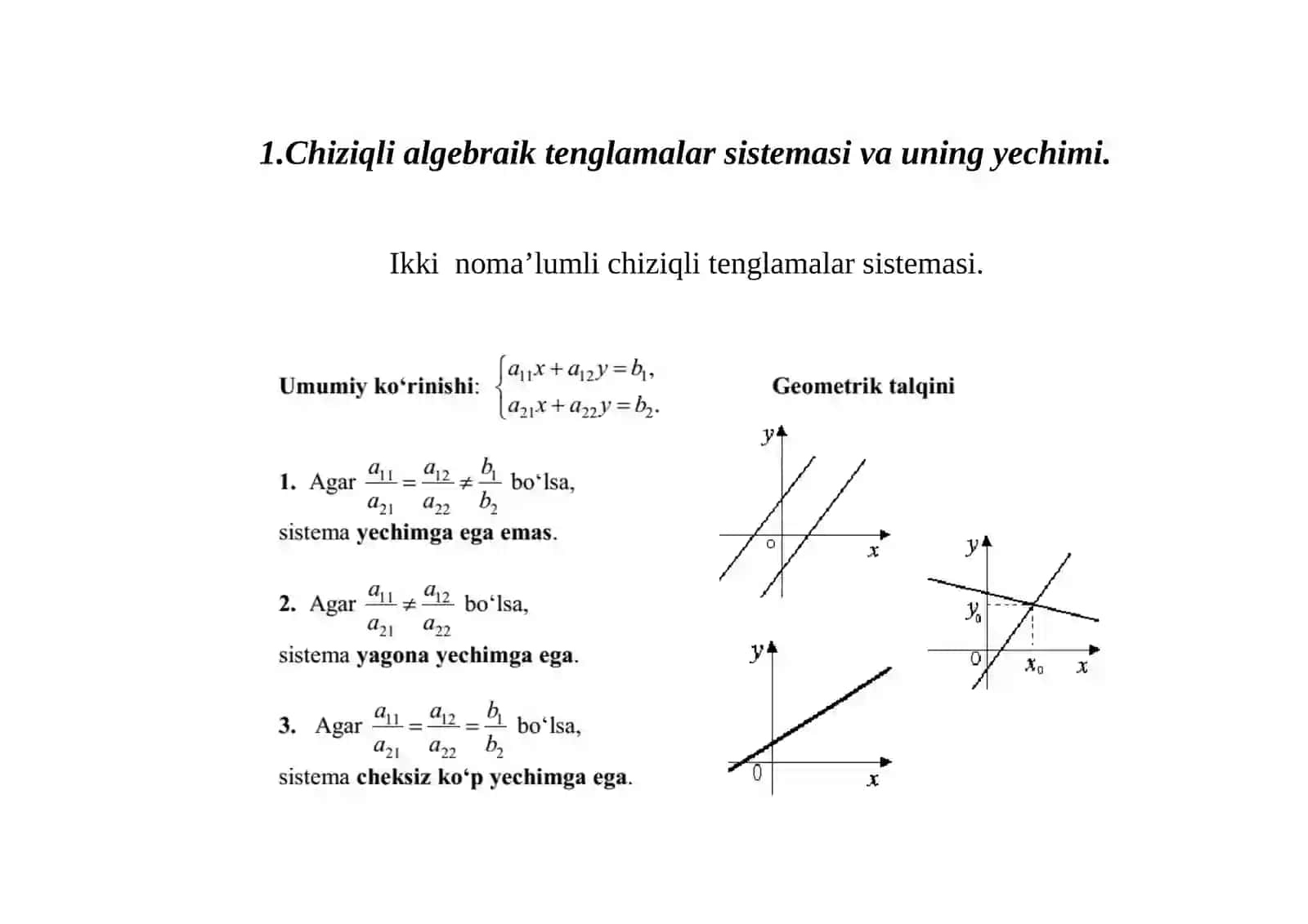 Chiziqli Algebraik Tenglamalar Sistemi 2