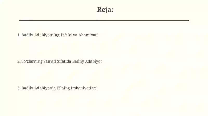 Badiiy Adabiyotning Taʼsiri va Ahamiyati 2