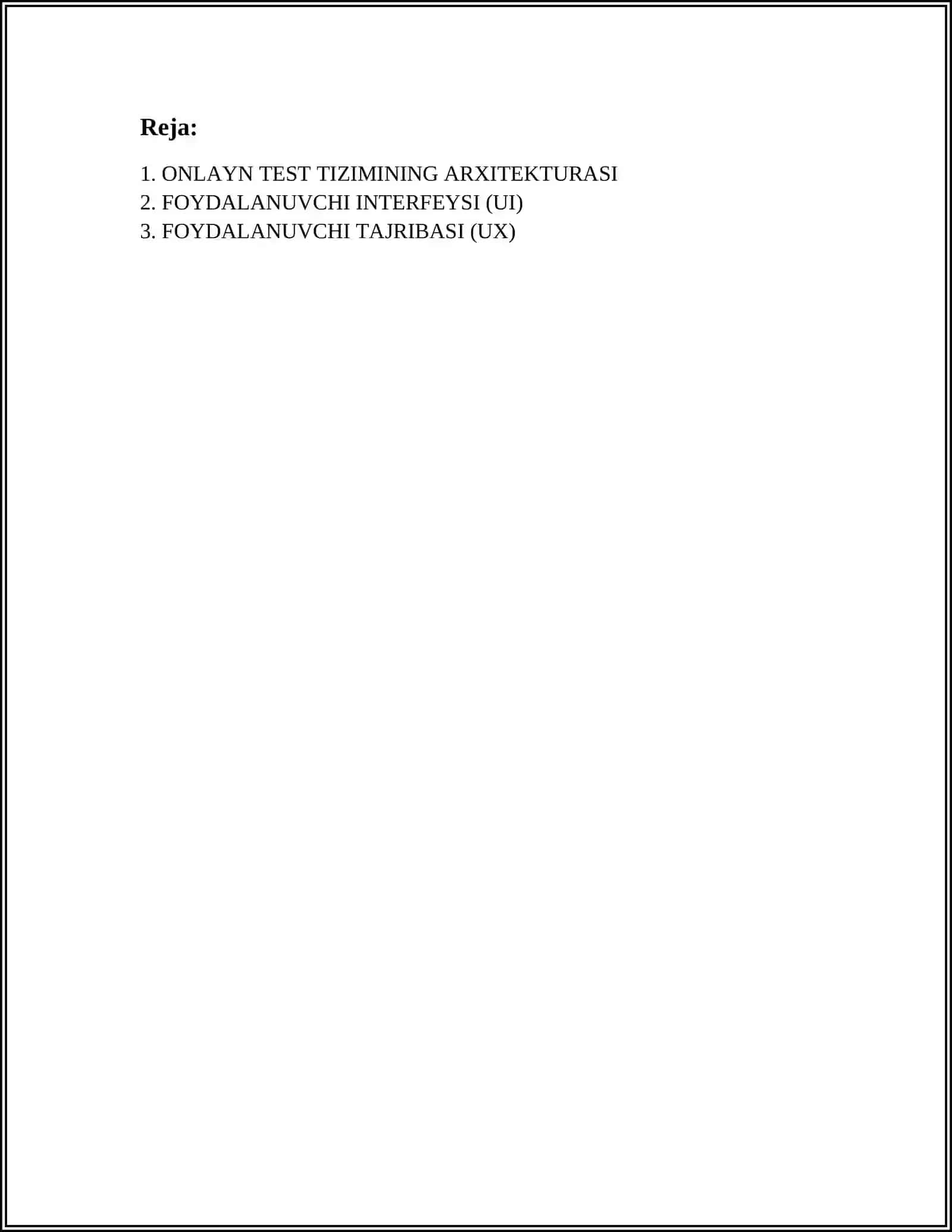 ONLAYN TEST TIZIMINI ISHLAB CHIQISH 2