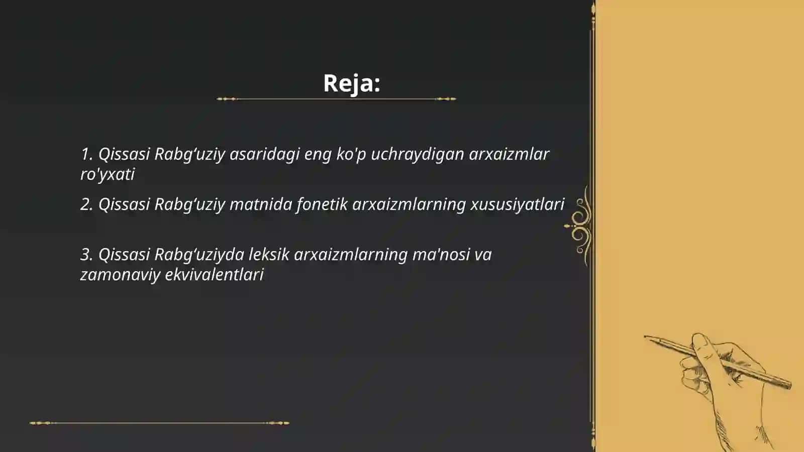 Qissasi Rabgʻuziy asaridagi arxaizmlar 2