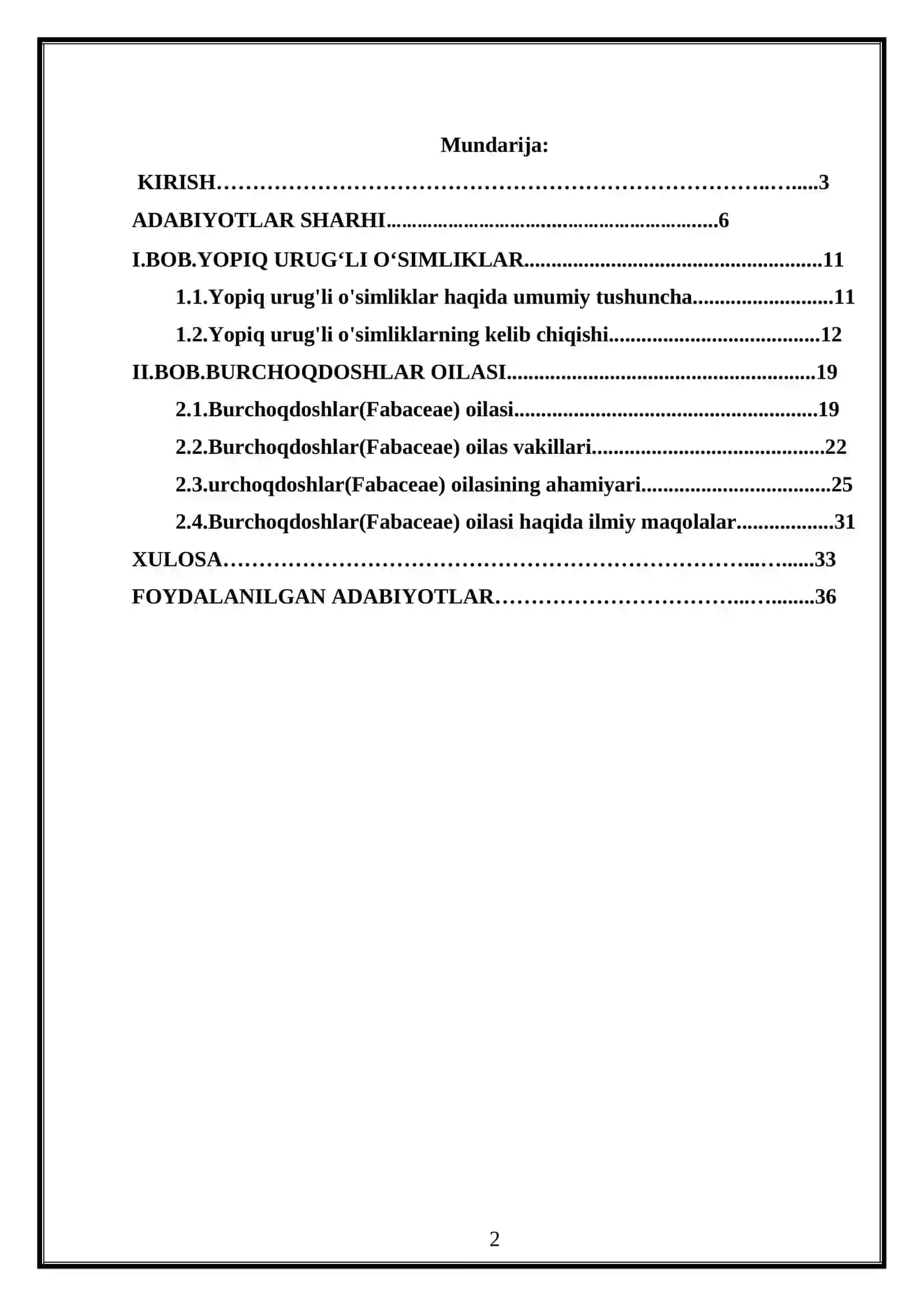 Burchoqdoshlar oilasi 2