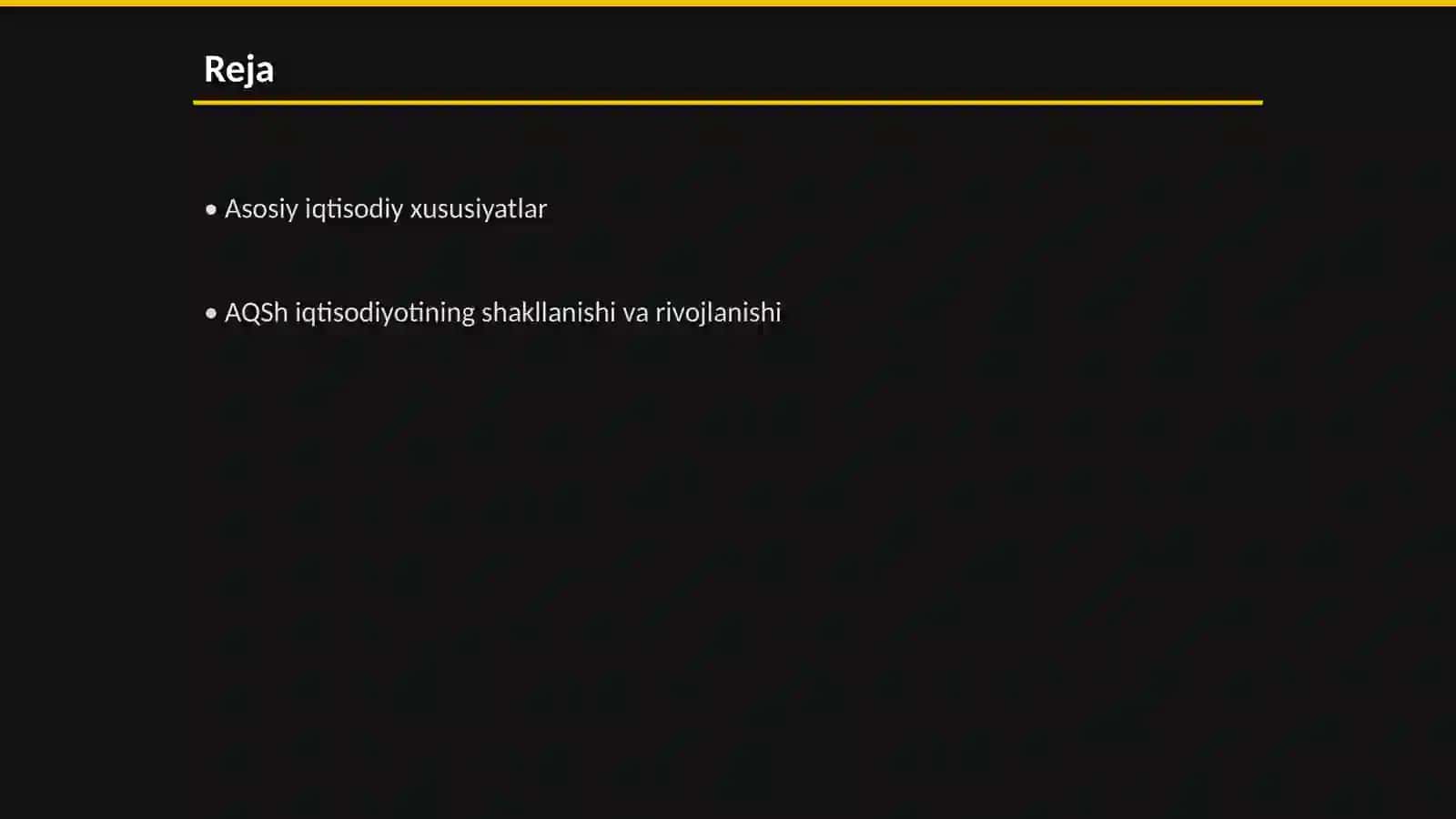 Aqsh iqtisodiyotining zamonaviy xususiyatlari 2