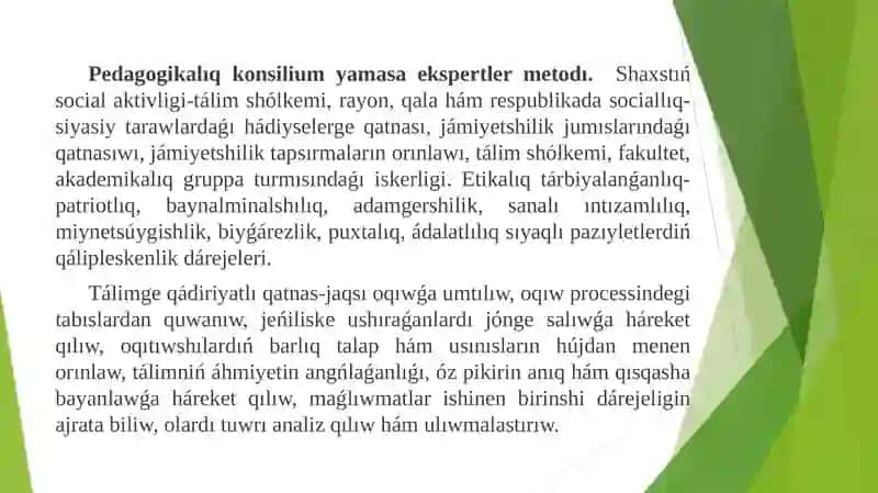 ÓZBETINSHE PEDAGOGIKALIQ KONSILUM 2