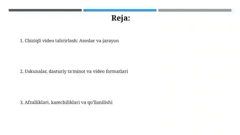 Chiziqli video tahrirlash 2