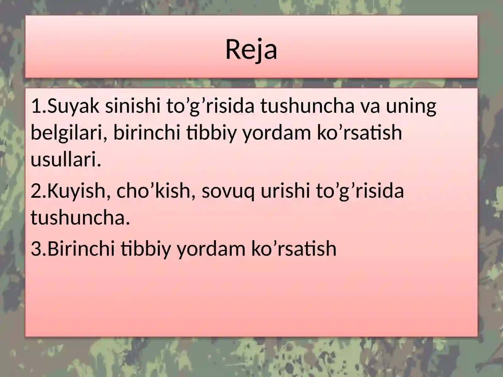 Suyak sinishining tushunchalari 2
