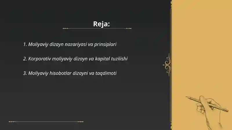 Moliyaviy dizayn 2