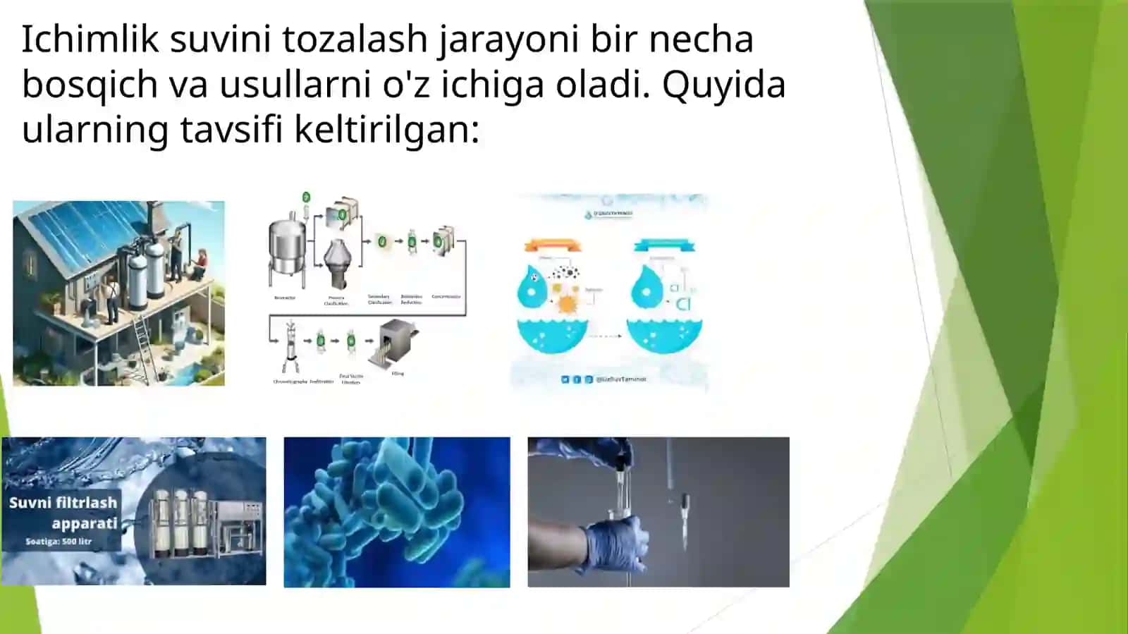 Suvni tozalash usullari gigiyena 2