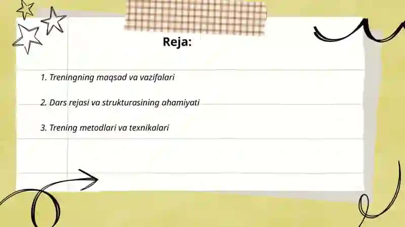 Treningning muhim jihatlari 2