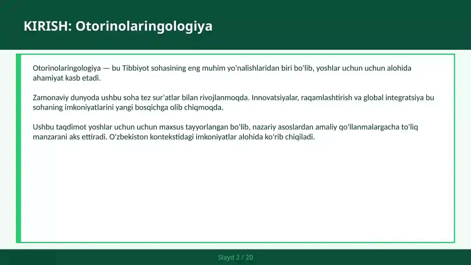 OTORINOLARINGOLOGIYA 2