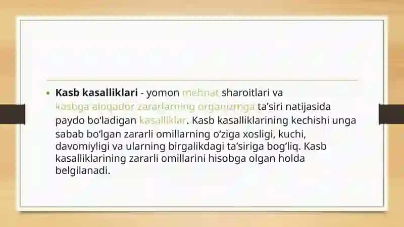 Kasb kasalliklari- yomonmehnatsharoitlari 2