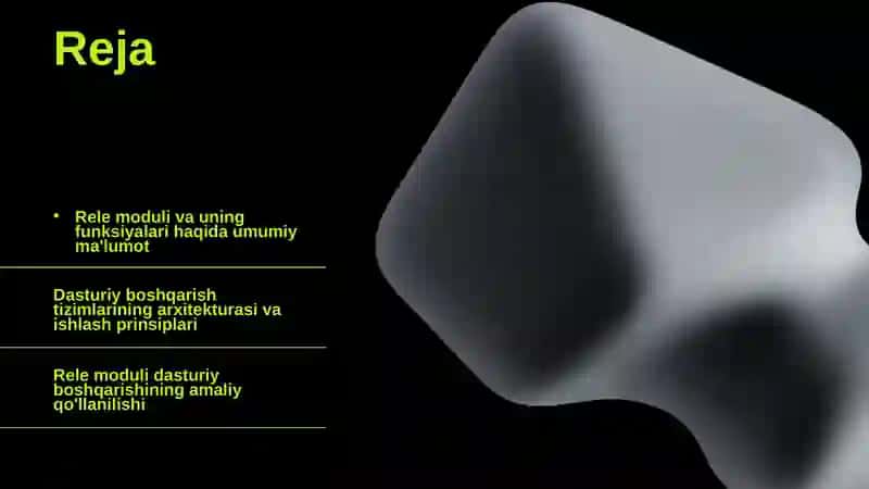 Rele moduli dasturiy boshqarish 2
