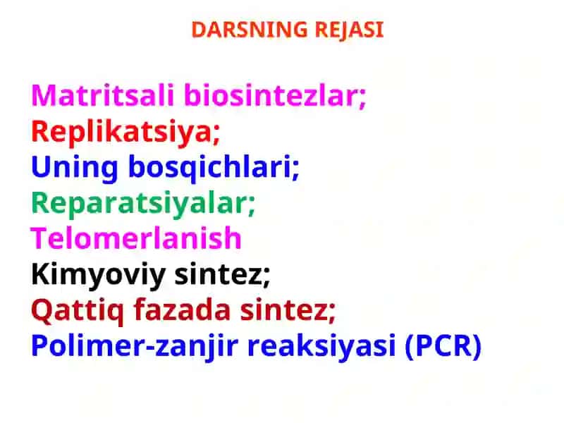 MATRITSALI BIOSINTEZLAR 2