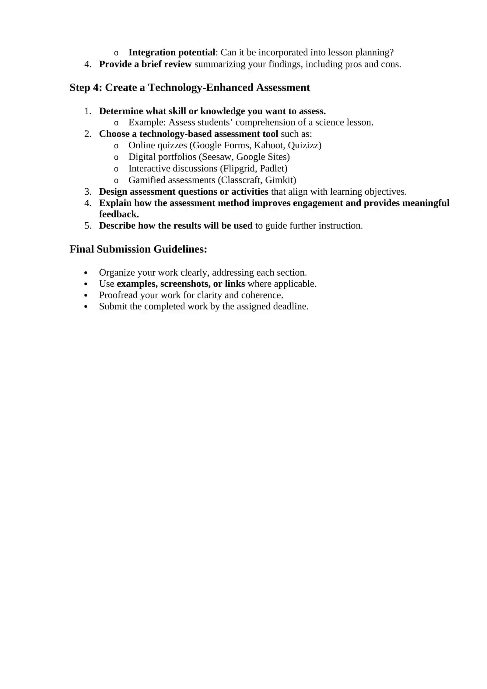 Instructions for Completing the Independent Work 2