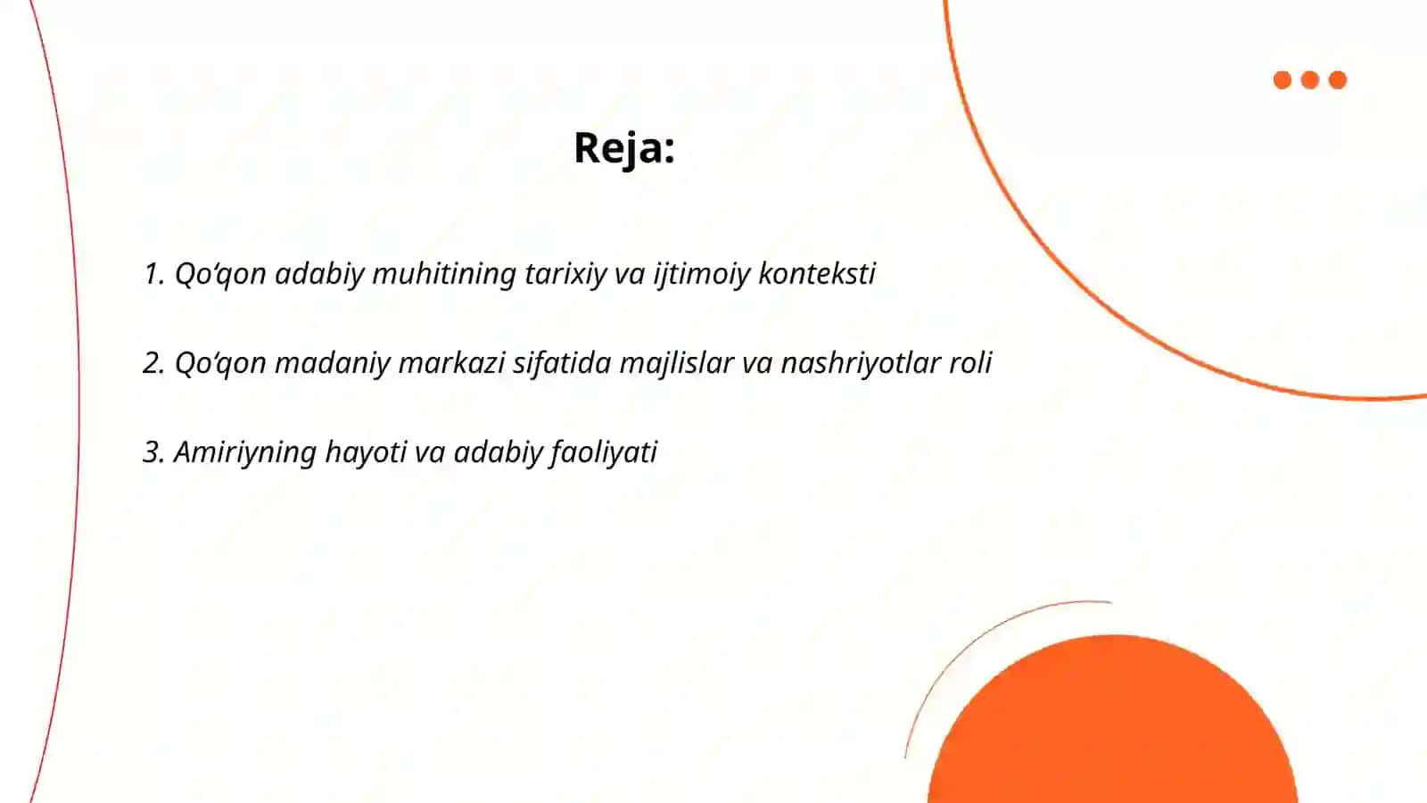 Qо‘qon adabiy muhiti. Amiriy, Muhammadsharif Gulxaniy hayoti va ijodi. "Zarbulmasal" asarining g‘oyaviy va badiiy xususiyatlari 2
