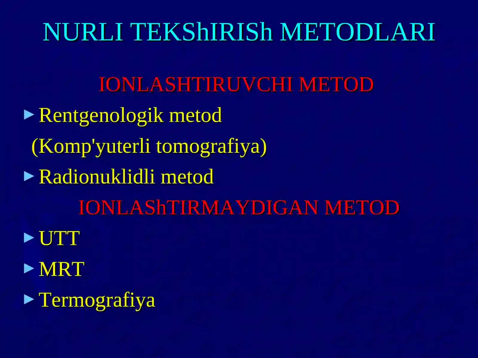 IONLASHTIRUVCHINUR TEKSHIRISH USULLARI 2