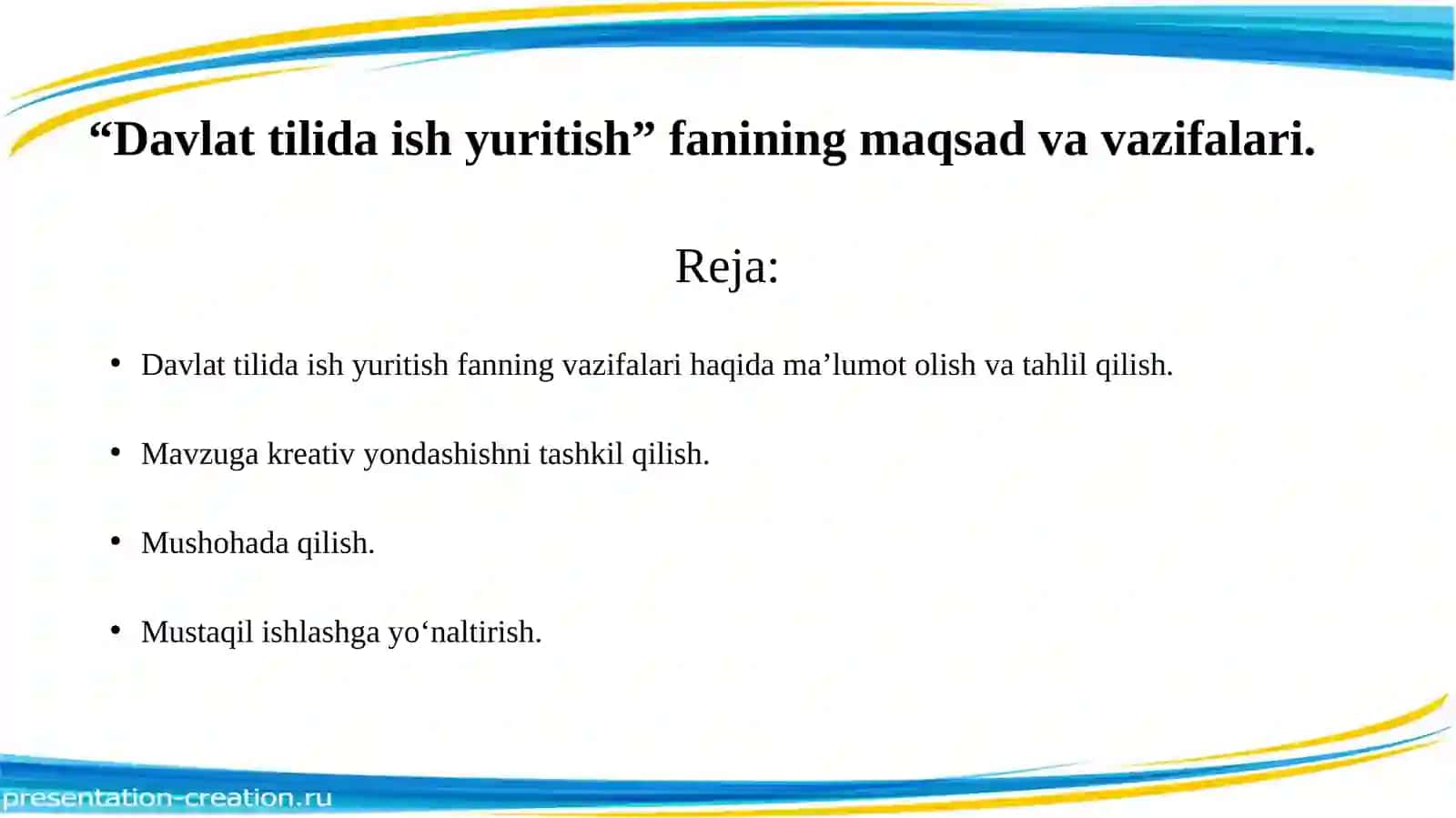 DAVLAT TILIDA ISH YURITISH FANINING MAQSAD VA VAZIFALARI 2