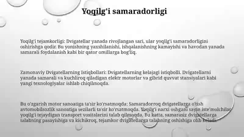 Zamonaviy Dvigatellarning Istiqbollari 2