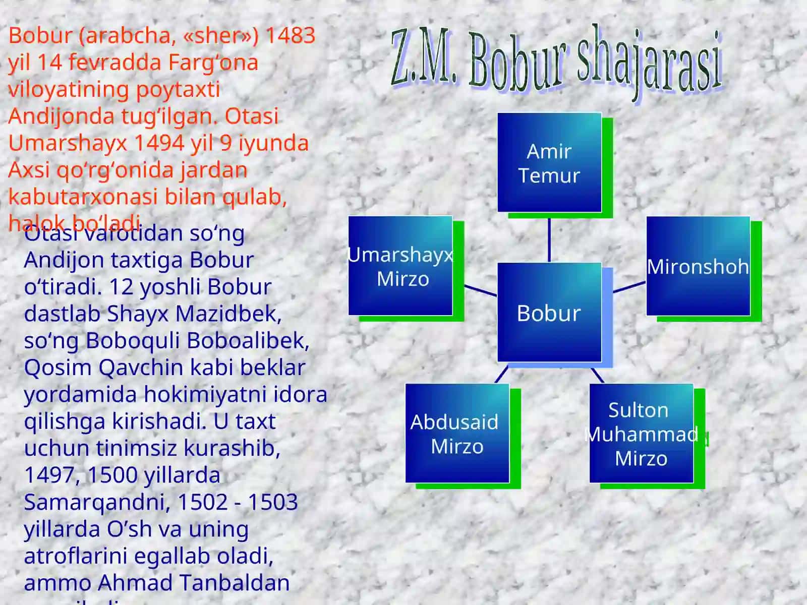 Z.M. Bobur shajarasi 2