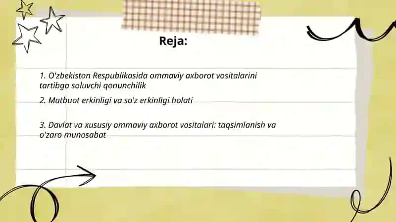 O'zbekiston Respublikasida ommaviy axborot vositalarining faoliyati 2