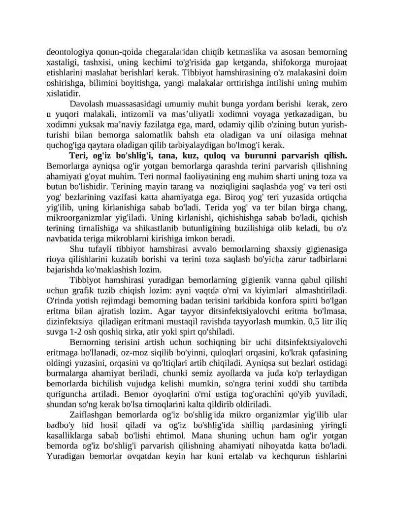 Bemorlarni parvarish qilish 2